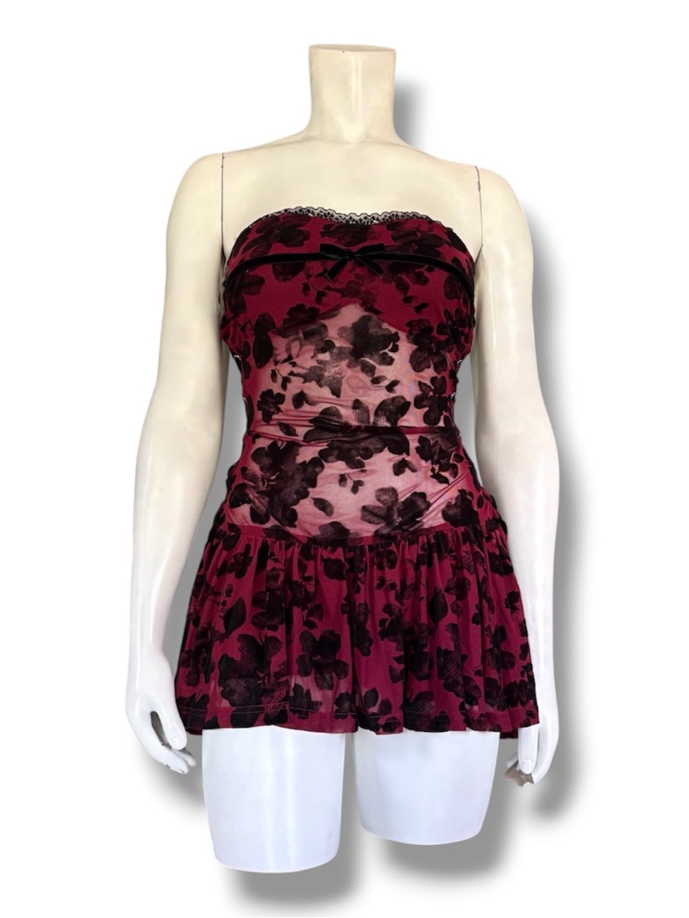 Hesperus | NWOT’s DollsKill Cyber Y2K Goth Grunge Floral Velvet Mesh Mini Dress